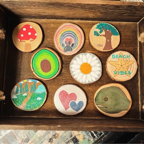 BUNDLE ONLY Small raw edge wood magnets (2) - Picture 2 of 2